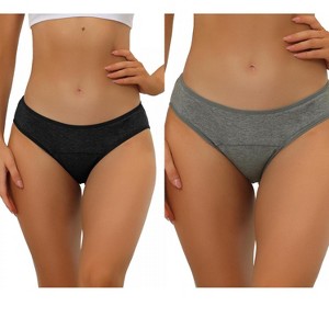 Allegra K Women's Mid-Rise Available in Plus Size Hipster Underwears 2 Packs - 1 of 4