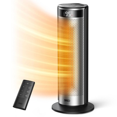 DREO 1500W Solaris Plus 20" Portable Oscillating Ceramic Space Heater for Home with Remote and Thermostat 12H Timer Silver — detail 1