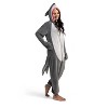 Joyfy Adult Shark Costume, Funny Hooded Shark Pajama Jumpsuit for Halloween & Cosplay Parties - 3 of 4