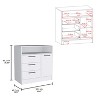 Okak 3-Drawer Dresser with 1 Door-Storage Cabinet&1 Shelf,Spacious Storage Dresser for Bedroom,Matte White Finish  Dresser,Metal Handle - 3 of 4