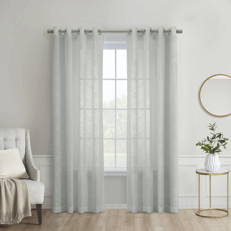Habitat Boucle Sheer Premium Stylish and Functional Grommet Curtain Panel Light Grey, 3 of 7