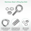 Unique Bargains Stainless Steel Durable Rust-Resistant Eyebolts with Nuts Washers Male Screw for Fastening 10 Pcs - 2 of 4