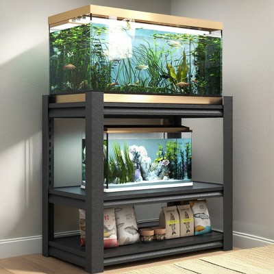 ROOMTEC 3-Tier Fish Tank Rack Shelf, Adjustable Metal Aquarium Stand Rack For 40-50 Gallon (31.5 "L x 18 "W x 34"H)