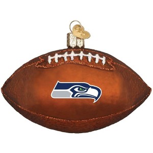 Old World Christmas Blown Glass Ornament for Christmas Tree, Seattle Seahawks Football - 1 of 4