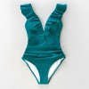 Women's Ruffled Lace Up One Piece Swimsuit -Cupshe - 2 of 4