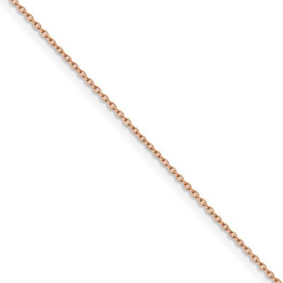 Black Bow Jewelry 1mm, 14k Rose Gold, Solid Cable Chain Necklace