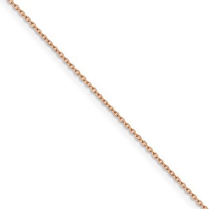 Black Bow Jewelry 1mm, 14k Rose Gold, Solid Cable Chain Necklace - 1 of 4
