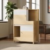 Sideboard Cabinet with Storage, MDF and Metal Buffet Console Table with Flip-Down Door for Dining Room, Living Room, or Entryway - 2 of 4