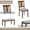 Gulches 6-Piece Walnut Dining Set - Rectangular Wooden Table with 4 Upholstered Chairs & Bench, Water/Oil-Proof Top, Seats 6 - 3 of 4