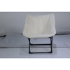 Foldable Living Room Chairs, Faur Fur Soft Lounge for Bedroom, Dorm, Metal Frame Reading Chairs - 4 of 4