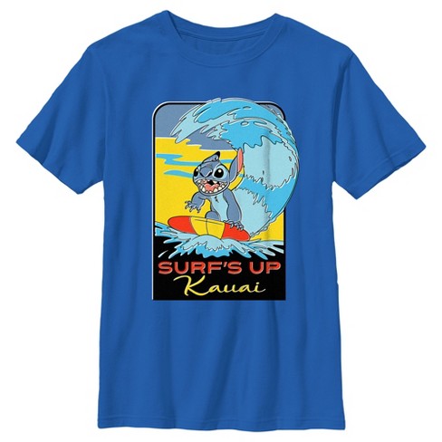 Boy's Lilo & Stitch Kauai Surf's Up T-shirt - Royal Blue - Large : Target