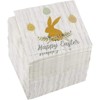 Blue Panda 150 Pack Happy Easter Bunny Disposable Paper Cocktail Napkins with Rustic Farmhouse Design, 5x5 inches - image 4 of 4