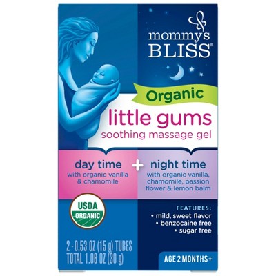 Mommy's Bliss Organic Little Gums Soothing Massage Gel Day & Night Combo - 2ct/0.53oz Each