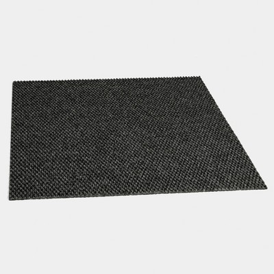 18" Black Polyester Self-Stick Carpet Tiles, 16-Pack