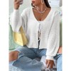Coolmee Women's Plus Size Cardigan Top Hollow Out Open Knit Sweater Ladies Tie Front Shrug - 3 of 3