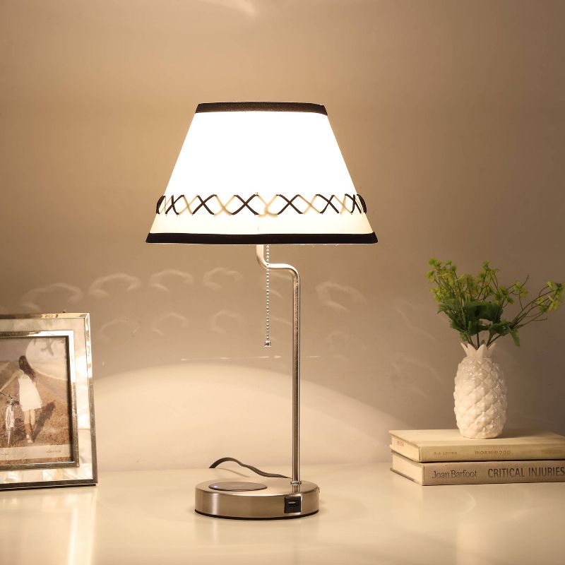 20&#34; Traditional Metal Floor Lamp with USB Charging Port - Silver - Ore International, 5 of 8