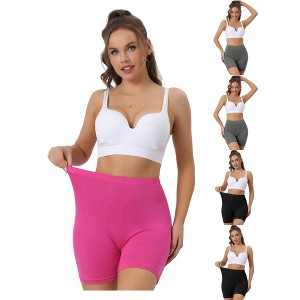 Allegra K Women's Mid-Thigh Boxer Full Coverage Soft Stretch Boyshorts Multicolored - 1 of 4