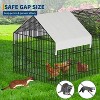 Large Metal Chicken Coop,Reinforced Wire Mesh Run , Outdoor Backyard Farm Poultry Fence Pet Playpen - 3 of 4