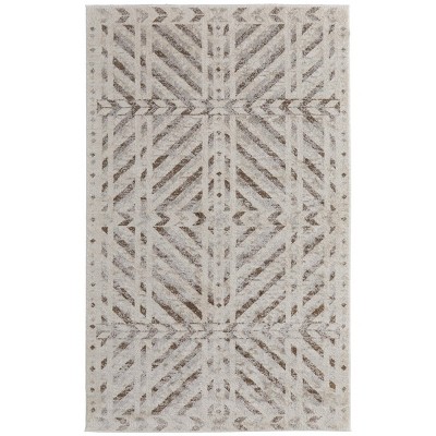 Vancouver Modern Geometric Ivory/Tan/Brown Area Rug