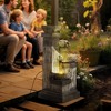 Outsunny 33.5" Outdoor Water Fountain, 4-Tier Floor Standing Resin Cascading Bowls Waterfall Fountain with LED Lights, Pump - 3 of 4