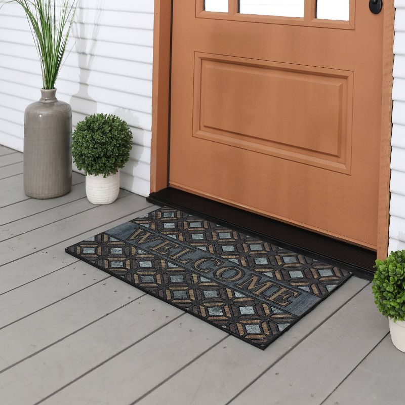 1&#39;6&#34;x2&#39;6&#34; &#39;Welcome&#39; Kingsley Inlay Doorscapes Mat Blue/Gray/Brown - Mohawk, 4 of 5