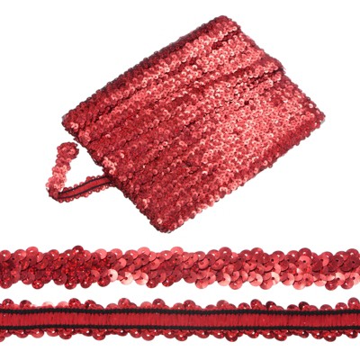 Unique Bargains Elastic PVC Material DIY Sewing Flat Sequin Trim 1 Pc