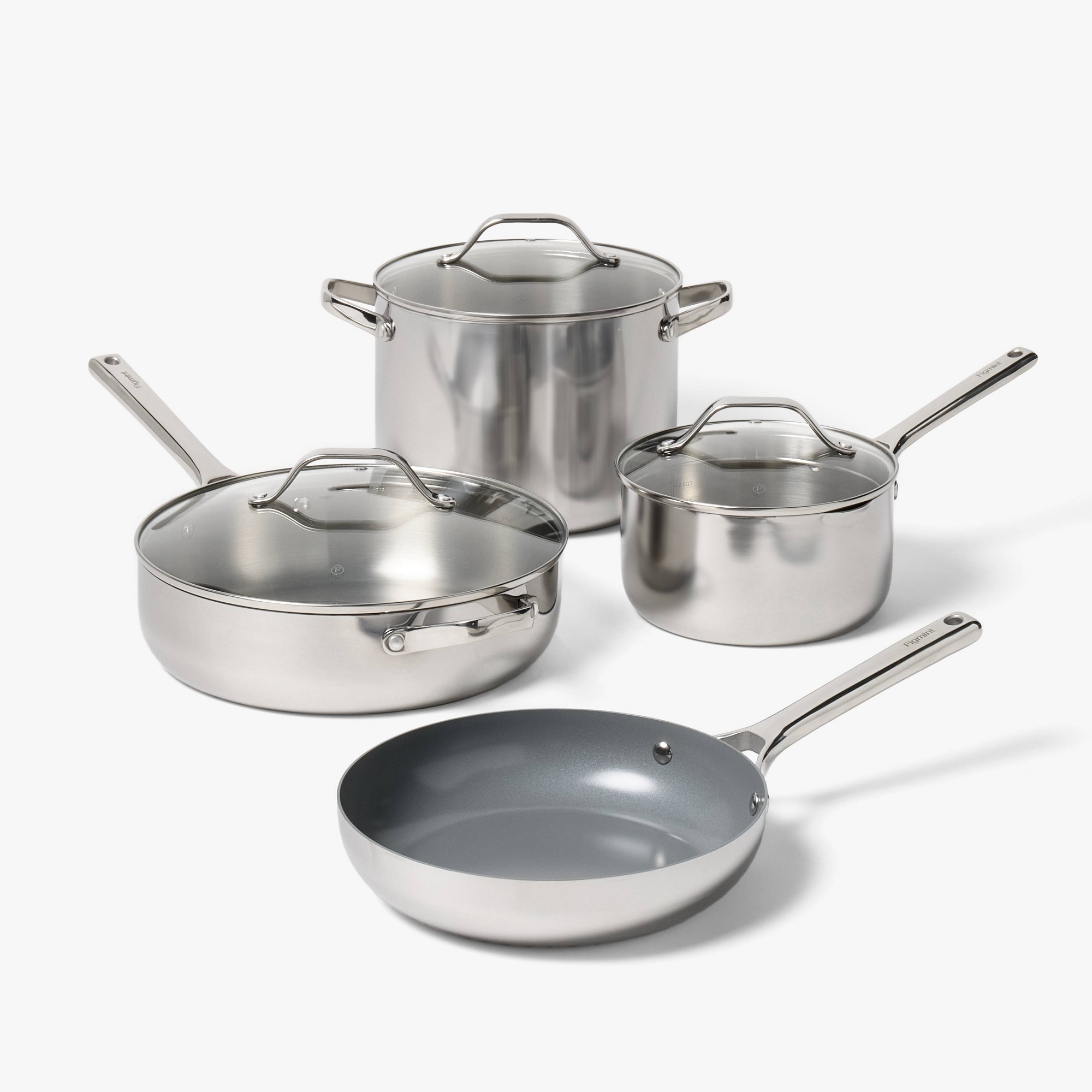 Nonstick Ceramic Coated Stainless Steel Cookware Set
