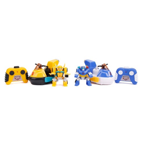 Jada Toys Transformers Rescue Bots Academy Bumblebee Vs Chase Rc Bumper Cars Remote Control Vehicles 6 Yellow Blue Target