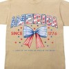 America Since 1776 Bow Adult Sand Crew Neck Short Sleeve T-shirt - 2 of 3