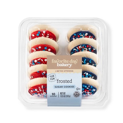 Red & Blue Frosted Sugar Cookies - 10ct - Favorite Day™