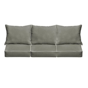 Sunbrella 6pc Canvas Outdoor Corded Sofa Pillow and Cushion Set - Sorra Home - 1 of 4
