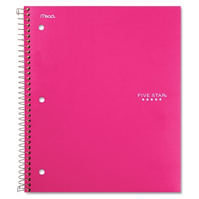 Five Star Wirebound Trend Notebook 1 Subject Legal Rule 10 1/2 x 8 100 Sheets Pink 72049