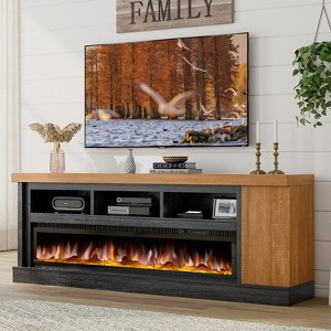 75" TV Stand with 60" Glass Electric Fireplace - 1 of 4
