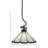 Toltec Lighting Capri 1 - Light Pendant in  Matte Black with 16" Pearl & Black Flair Art Glass Shade - 2 of 2