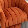SEYNAR Modern Glam Velvet Upholstered Round Swivel Accent Arm Barrel Chair for Living Room - 3 of 4