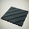 Vynxaria 36 Pieces of 12x12 Dark Gray Plastic Interlocking Tiles with Diagonal Stripes, Waterproof for Poolside, Balcony, Backyard, Patio - 4 of 4