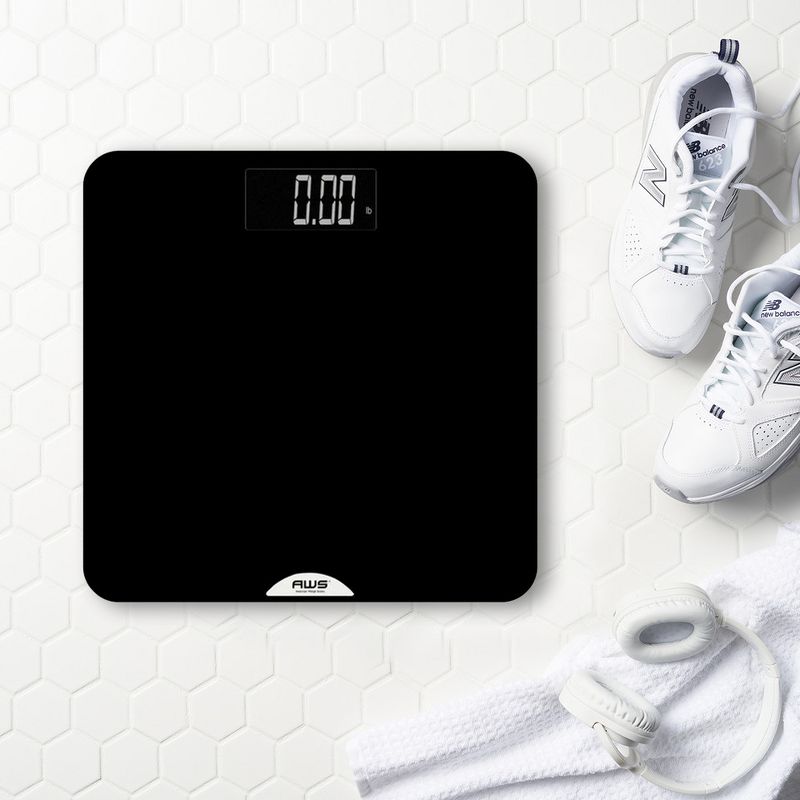 American Weigh Scales Bathroom Body Weight  Scale Non-Slip Rubber Coated Digital Large LCD Display 400LB Capacity, 4 of 6