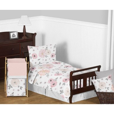 5pc Watercolor Floral Toddler Bedding - Sweet Jojo Designs