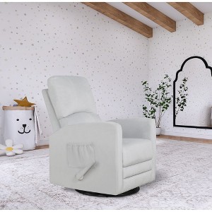 Evolur Habana Massager Swivel Glider Chair, Misty Grey - 1 of 2