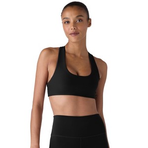 Future Planet Women's Nova Premium Performance Sport Athletic Active Yoga Workout Padded Sports Bra Removable Padding Black - 1 of 4