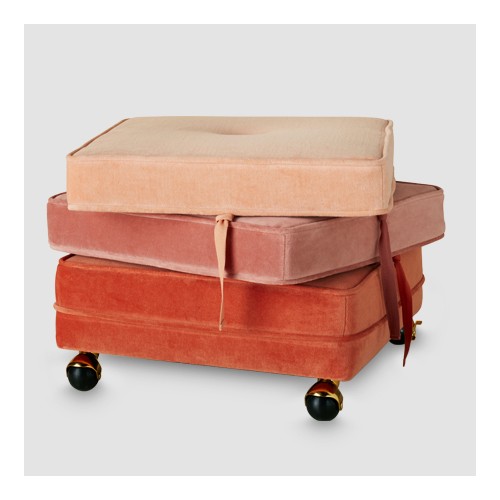 Marin Stackable Pouf with Casters Rust/Blush Gradient - Opalhouse™ designed with Jungalow™