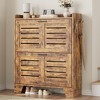 Narrow Shoe Cabinet for Entryway – Slim Farmhouse Shoe Organizer with 2 Flip Drawers, Adjustable Shelves & Hooks for Hallway, Front Door - 3 of 4