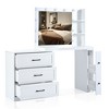 NicBex Vanity Desk with Mirror Dressing Table with Stool, Vanity Set with Adjustable Shelves,2 Drawers and Side Cabinet for Bedroom - 2 of 4