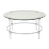 35.5" Tempered Glass and Acrylic Round Coffee Table with Airy Design for Living Room, Apartment, or Lounge - 2 of 4