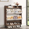 UbMelt 35.43"Shoe Cabinet with 2 Fold-Out Doors and Bottom Shelf,Wooden Shoe Cabinet with Metal Legs for Entryway - 4 of 4