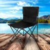 DOMETOUR YSSOA Portable Folding Camping Chair, Anti-Slip Padded Oxford Cloth Stool for Beach, Hiking, Fishing, Gardening, Picnic, Black, Large - 2 of 4