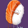 Men's Design By Humans Sushi Hug By andremullerdko T-Shirt - 2 of 3