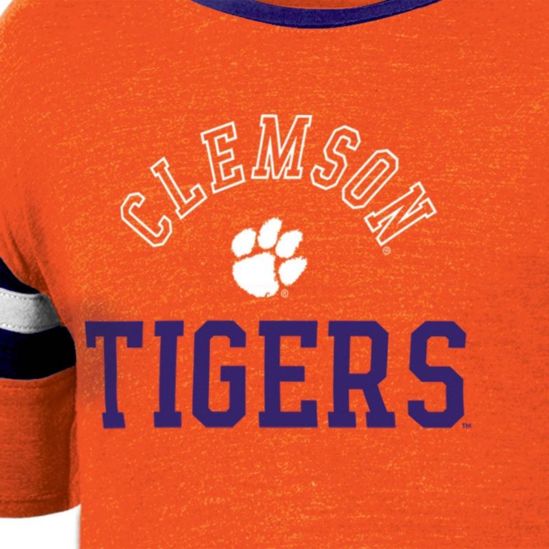 NCAA Clemson Tigers Girls&#39; Short Sleeve Striped Shirt, 3 of 4