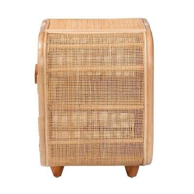 Keita Natural Rattan Bohemian Rectangle Nightstand
