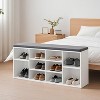 Stylish Shoe Bench with Cushioned Seat and 10 Compartments - Versatile Storage Solution for Entryway and Bedroom - 2 of 4
